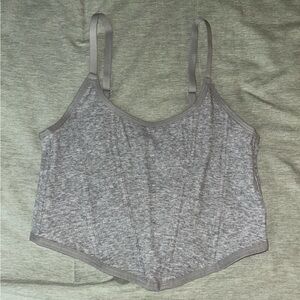 Gray Corset Cropped Tank